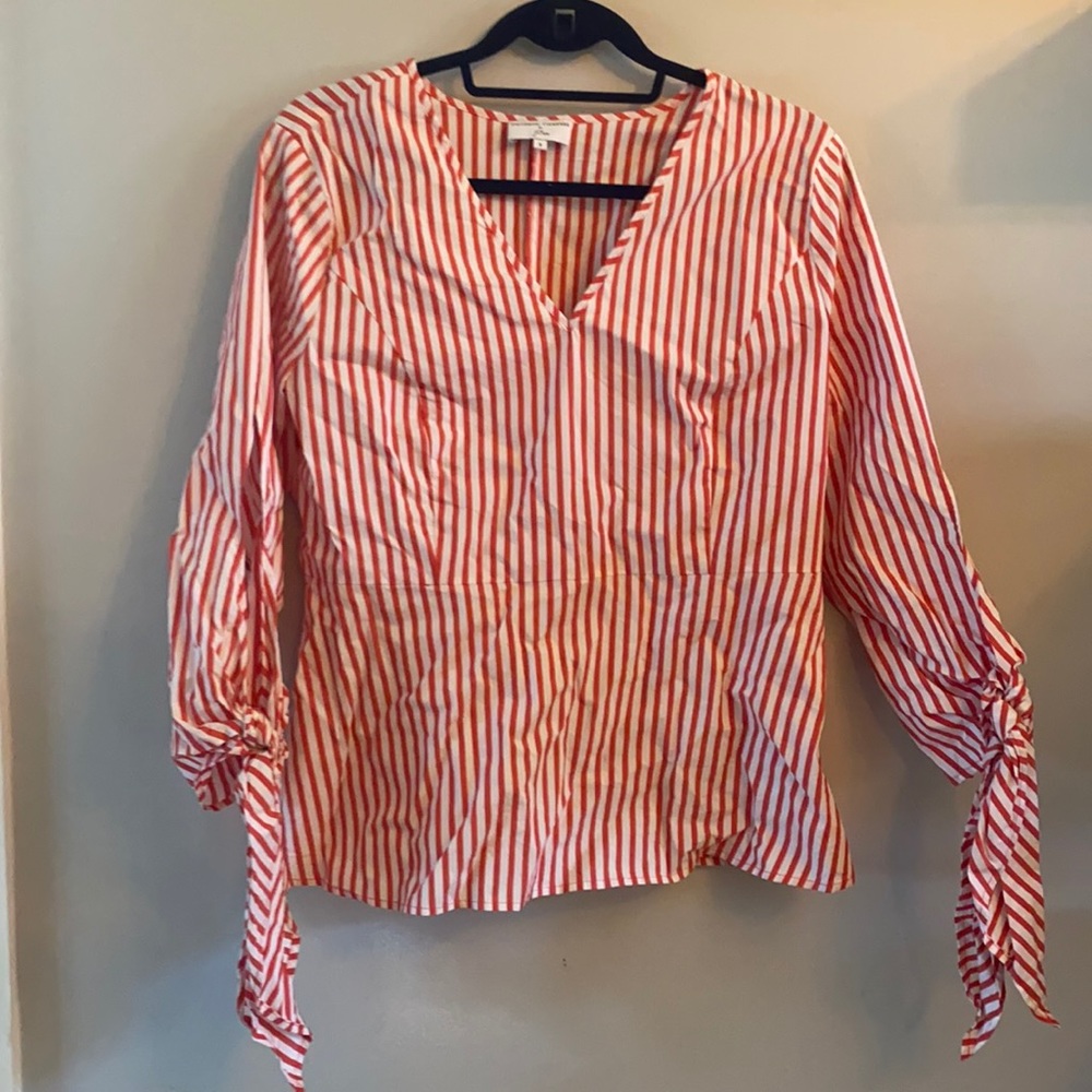 J. Crew open sleeved striped top